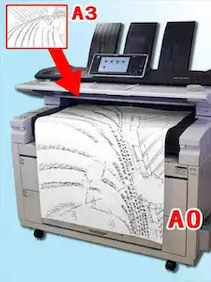 下絵をA0サイズに拡大コピー